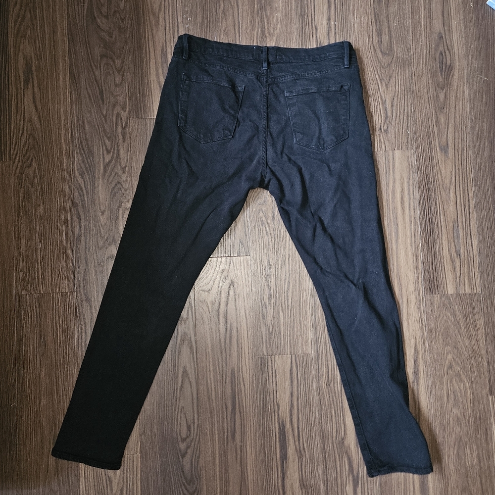 Frame Denim Le Garçon Garcon Boyfriend Black Denim Jeans Size 31 Staple Basic - Picture 3 of 5